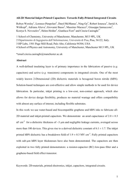 1 All-2D Material Inkjet-Printed Capacitors