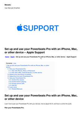 Set up and Use Your Powerbeats Pro with an Iphone, Mac, Or Other Device – Apple Support