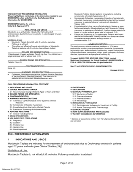 Moxidectin Tablets