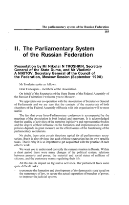 The Parliamentary System of the Russian Federation 155