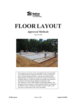 FLOOR LAYOUT Approved Methods August 24,2020