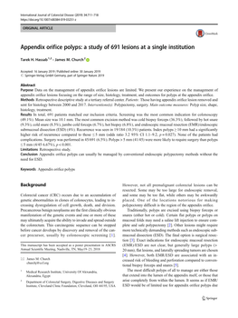 Appendix Orifice Polyps: a Study of 691 Lesions at a Single Institution