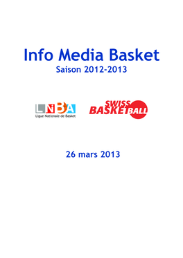 Info Media Basket Saison 2012-2013