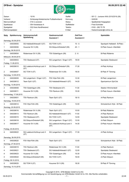 Spielplan 06.09.2015 22:48