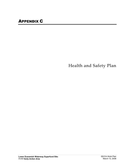 Health and Safety Plan