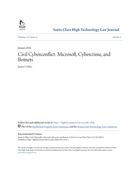 Civil Cyberconflict: Microsoft, Cybercrime, and Botnets Janine S