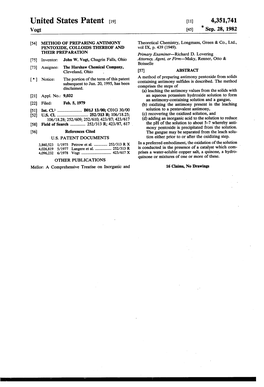 United States Patent (19) 11) 4,351,741 Vogt (45) "Sep