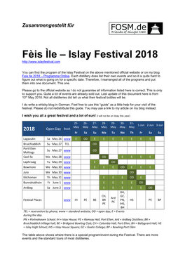 Fèis Ìle – Islay Festival 2018