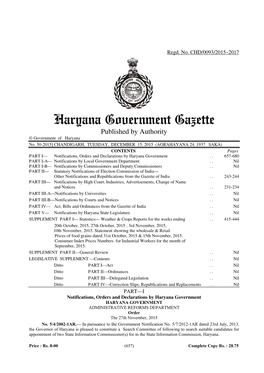 Haryana Government Gazette Published by Authority © Government of Haryana No