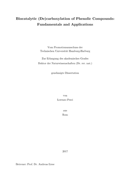 Biocatalytic (De)Carboxylation of Phenolic Compounds: Fundamentals and Applications