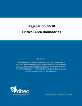 Regulation 30-10 Critical Area Boundaries