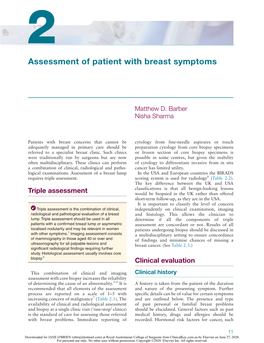 Assessment of Patient with Breast Symptoms