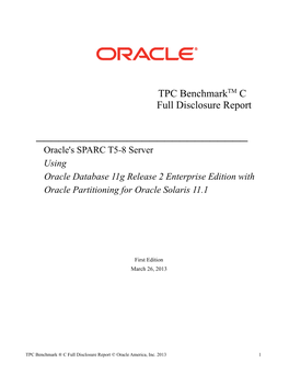 TPC Benchmarktm C Full Disclosure Report