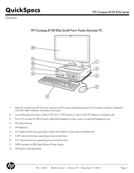 HP Compaq 8100 Elite Series Overview