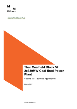 Thar Coalfield Block VI 2X330mw Coal-Fired Power Plant Volume III - Technical Appendices