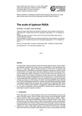 The Scale of Typhoon RUSA