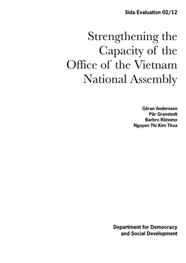 Strengthening the Capacity of the Office of the Vietnam National Assembly