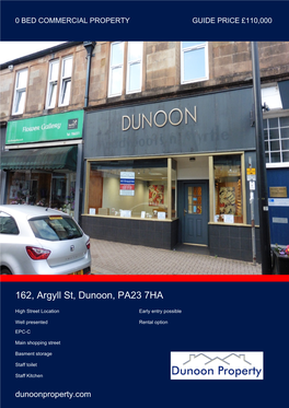 162, Argyll St, Dunoon, PA23 7HA