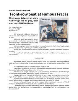 Front-Row Seat at Famous Fracas Never Come Between an Angry Yarborough and His Prey, Local Man Says of NASCAR Brawl