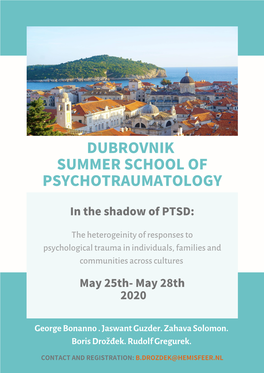 The 2020 Dubrovnik Summer School of Psychotraumatology!