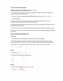 Gas Laws & Solutions