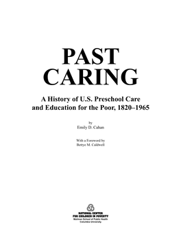 A History of U.S. Preschool Care and Education for the Poor, 1820–1965