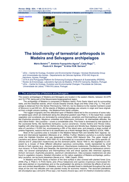 The Biodiversity of Terrestrial Arthropods in Madeira and Selvagens Manual Versión Española