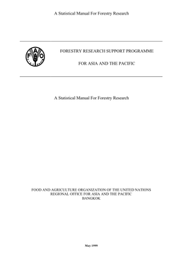 A Statistical Manual for Forestry Research