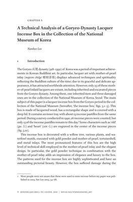 A Technical Analysis of a Goryeo-Dynasty Lacquer Incense Box in the Collection of the National Museum of Korea