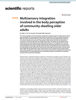 Multisensory Integration Involved in the Body Perception of Community‑Dwelling Older Adults M