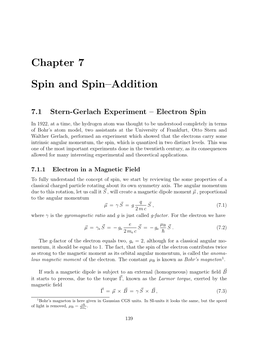 Chapter 7 Spin and Spin–Addition