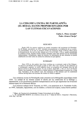 El Redal) Datos Proporcionados Por Las Ultimas Excavaciones