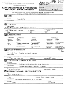 National Register of Historic Places Inventory -- Nomination Form