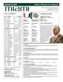 UNIVERSITY of MIAMI GAME 36 | NCAA Sweet 16 | Vs. Marquette - Page 2