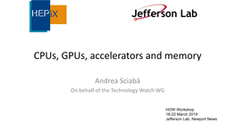 Cpus, Gpus, Accelerators and Memory V1.0.Pdf