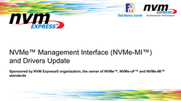 (Nvme-MI™) and Drivers Update