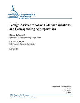 Foreign Assistance Act of 1961: Authorizations and Corresponding Appropriations