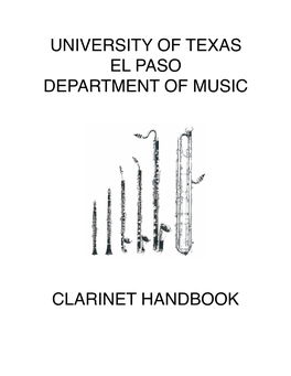 Utep Clarinet Handbook 2018