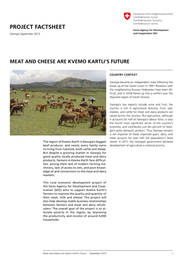 Meat and Cheese Are Kvemo Kartli's Future