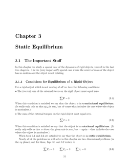 Chapter 3 Static Equilibrium