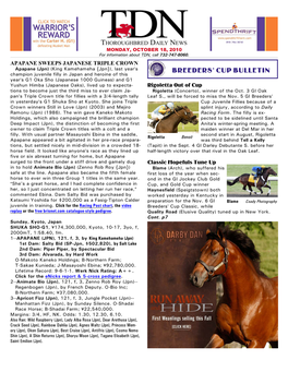 Breeders' Cup Bulletin