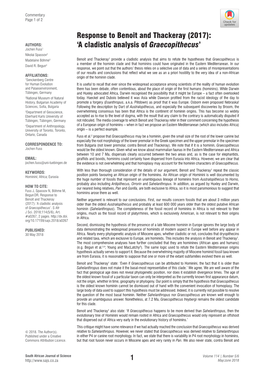 A Cladistic Analysis of Graecopithecus