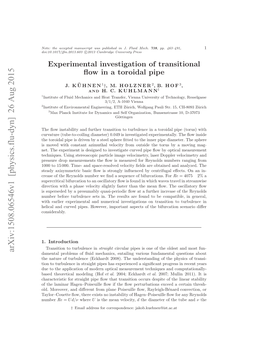 Experimental Investigation of Transitional Flow in a Toroidal Pipe