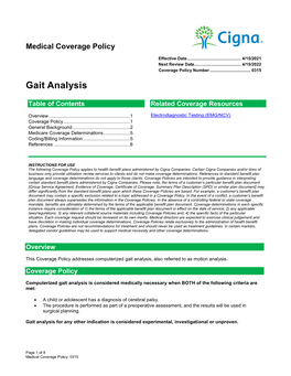 Gait Analysis