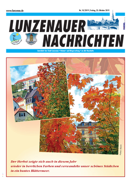 Der Herbst Zeigte Sich Auch in Diesem Jahr Wieder in Herrlichen Farben Und Verwandelte Unser Schönes Städtchen in Ein Buntes Blättermeer