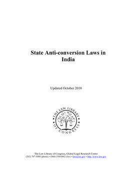 State Anti-Conversion Laws in India