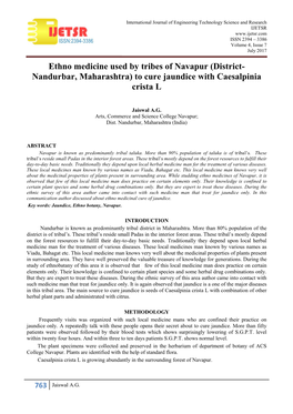 (District- Nandurbar, Maharashtra) to Cure Jaundice with Caesalpinia Crista L