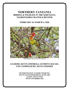 Northern Tanzania Birding & Wildlife in the Serengeti, Ngorongoro Crater & Beyond