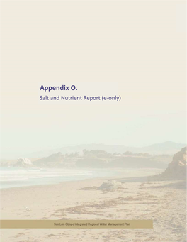 Appendix O – Salt and Nutrient Management Plan