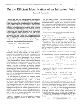 On the Efficient Identification of an Inflection Point